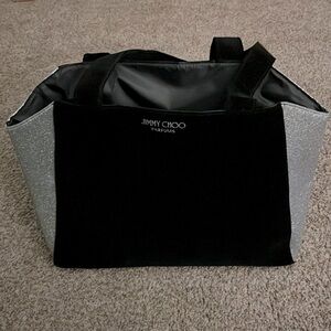 Jimmy Choo Large Tote Bag Black & Silver Glittery
